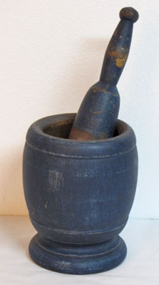Blue Mortar and Pestle