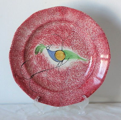 Spatterware Peafowl Plate