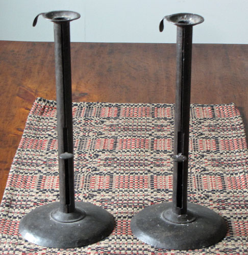 Pair of Tall Hog Scraper Candle Sticks