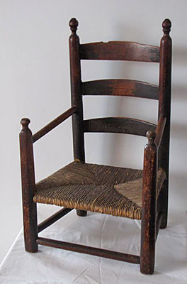 childs chair worn proper 19th showing flat early wear which front use great